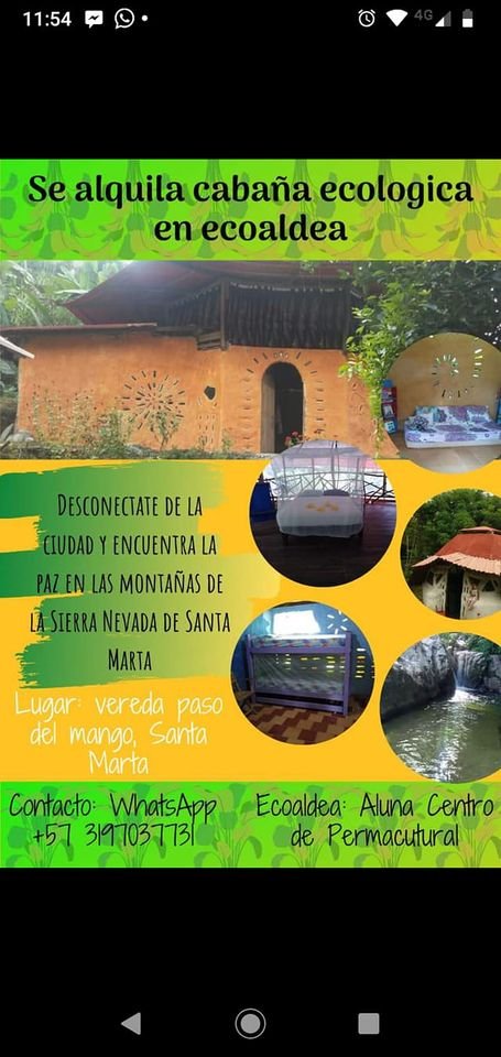 se alquila cabaña en ecoaldea